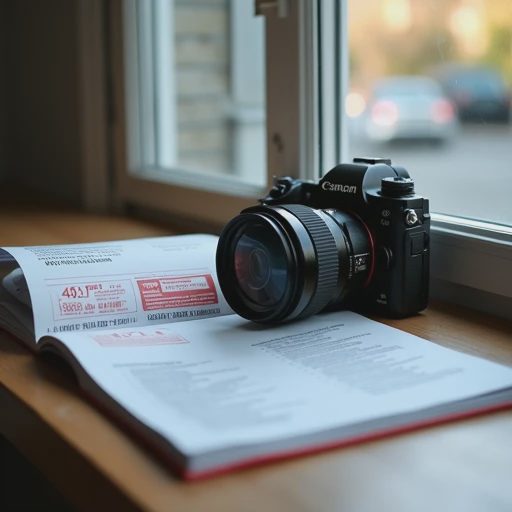 A camera spec sheet next to a well-used camera pointing at a real-world scene.