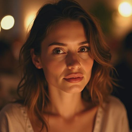 A moody indoor portrait showing shallow depth of field and clean high-ISO performance.