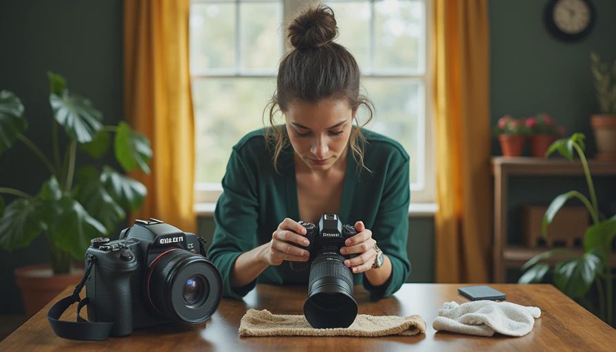 Visual context for how to clean photo lens