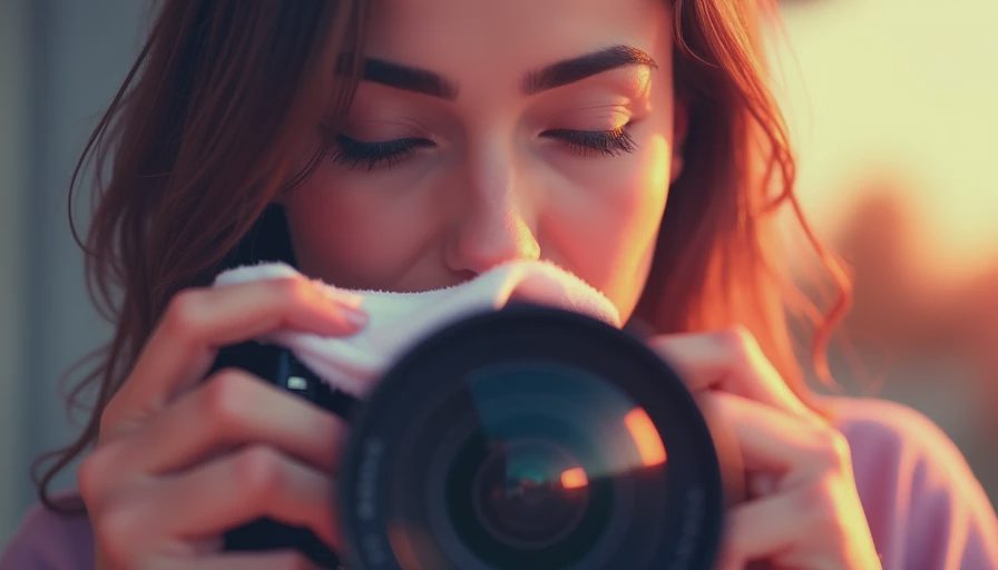 Illustration for how to clean a lens on a camera
